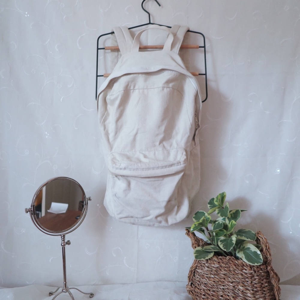 White/ Cream Canvas Backpack